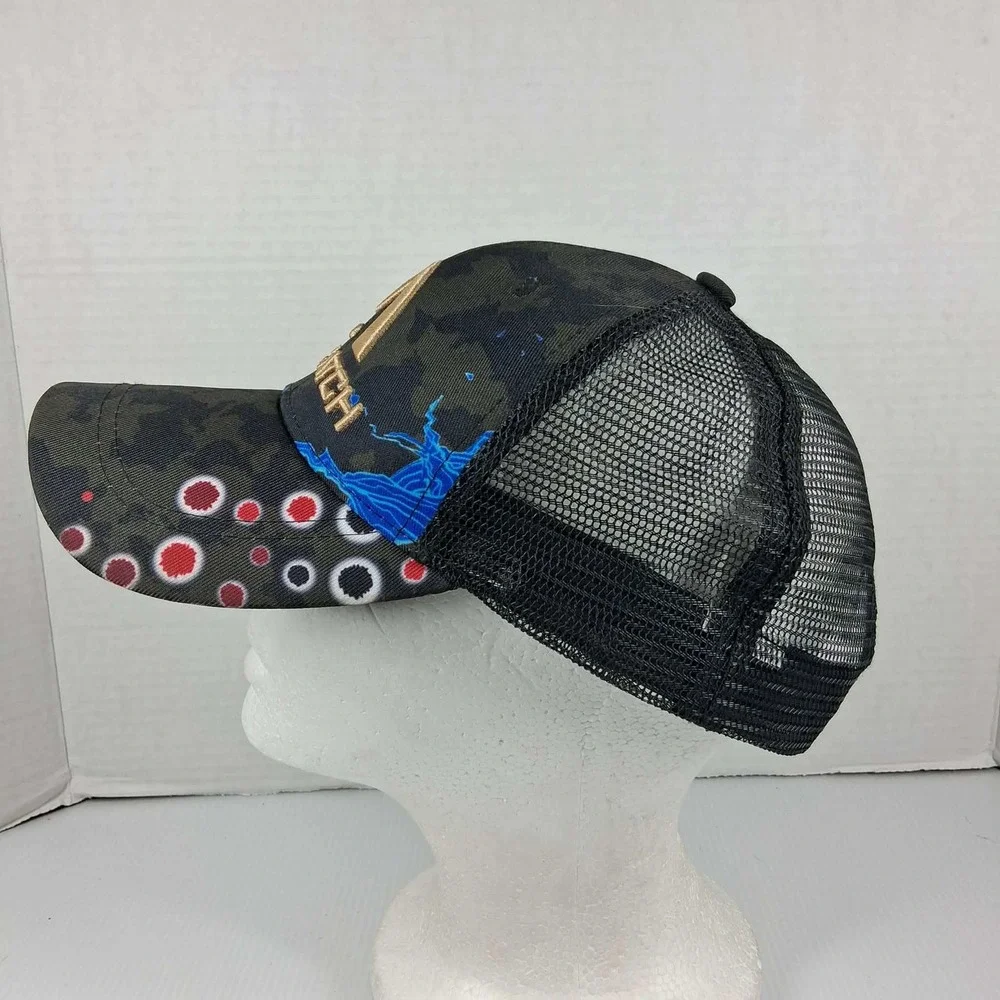 Maxcatch Fly Fishing Trucker Hat Black Camo Trout Graphic‎ Mesh Snapback Cap
